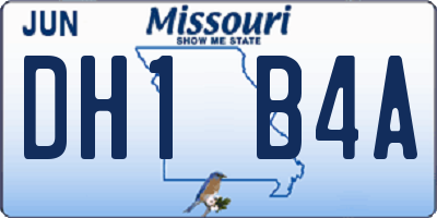 MO license plate DH1B4A