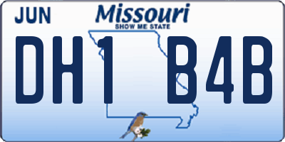 MO license plate DH1B4B
