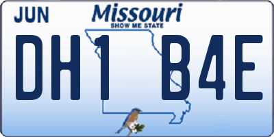 MO license plate DH1B4E