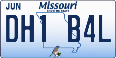 MO license plate DH1B4L