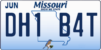 MO license plate DH1B4T