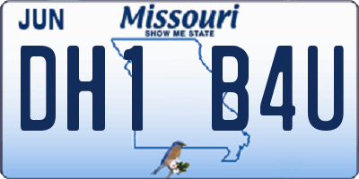 MO license plate DH1B4U