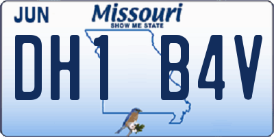 MO license plate DH1B4V
