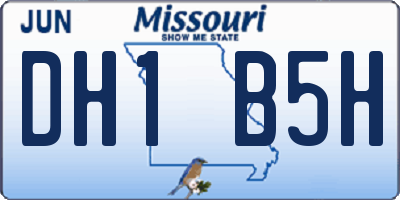 MO license plate DH1B5H