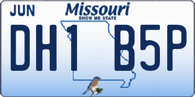 MO license plate DH1B5P