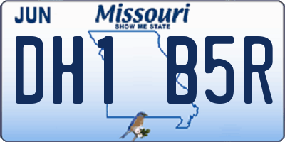 MO license plate DH1B5R