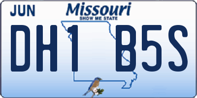 MO license plate DH1B5S