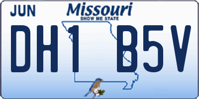 MO license plate DH1B5V