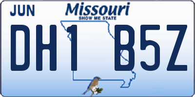 MO license plate DH1B5Z