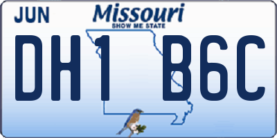 MO license plate DH1B6C
