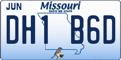 MO license plate DH1B6D