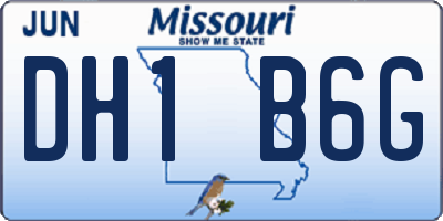 MO license plate DH1B6G