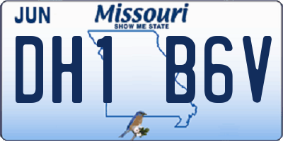 MO license plate DH1B6V