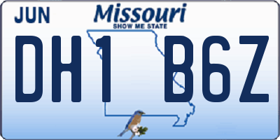 MO license plate DH1B6Z