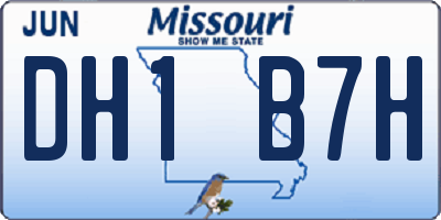 MO license plate DH1B7H