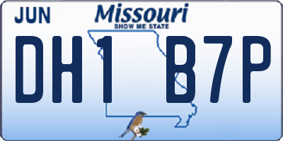 MO license plate DH1B7P