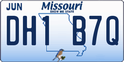 MO license plate DH1B7Q