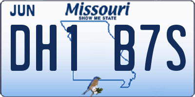 MO license plate DH1B7S