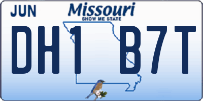 MO license plate DH1B7T