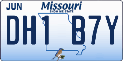 MO license plate DH1B7Y