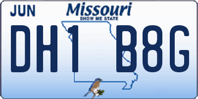 MO license plate DH1B8G