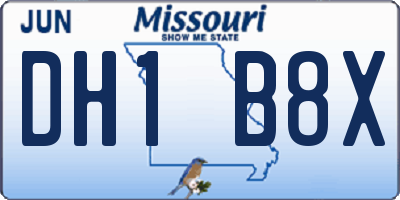 MO license plate DH1B8X