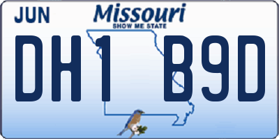 MO license plate DH1B9D