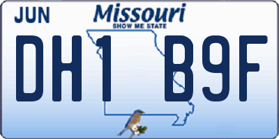 MO license plate DH1B9F