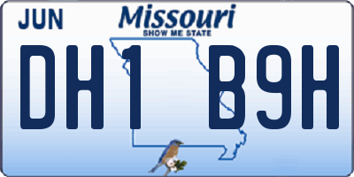 MO license plate DH1B9H
