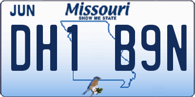 MO license plate DH1B9N