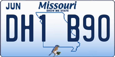 MO license plate DH1B9O
