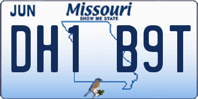 MO license plate DH1B9T