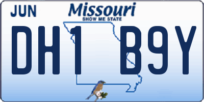 MO license plate DH1B9Y