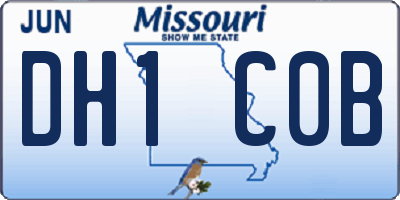 MO license plate DH1C0B
