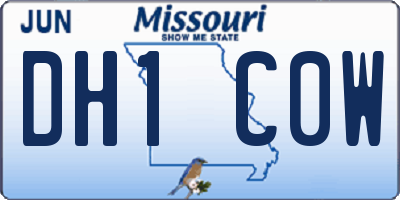 MO license plate DH1C0W