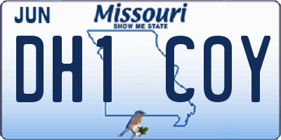 MO license plate DH1C0Y