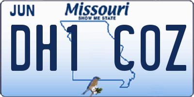 MO license plate DH1C0Z