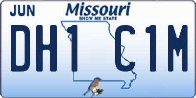 MO license plate DH1C1M