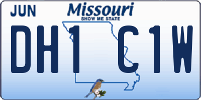 MO license plate DH1C1W