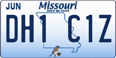 MO license plate DH1C1Z