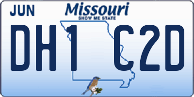 MO license plate DH1C2D