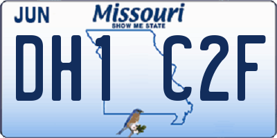 MO license plate DH1C2F