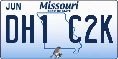 MO license plate DH1C2K