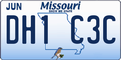 MO license plate DH1C3C