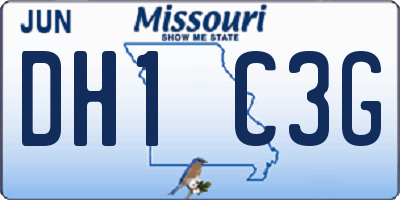 MO license plate DH1C3G