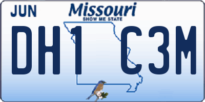 MO license plate DH1C3M