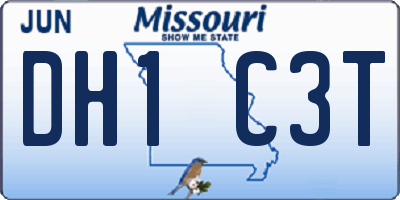 MO license plate DH1C3T