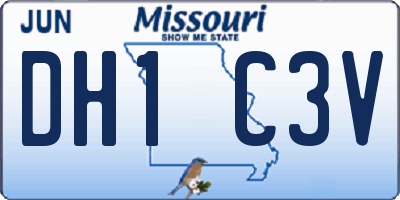 MO license plate DH1C3V