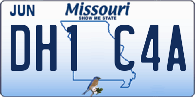 MO license plate DH1C4A