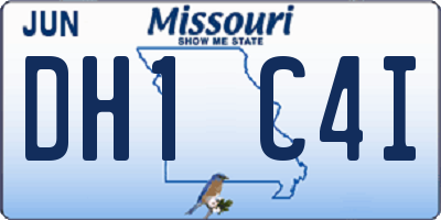 MO license plate DH1C4I
